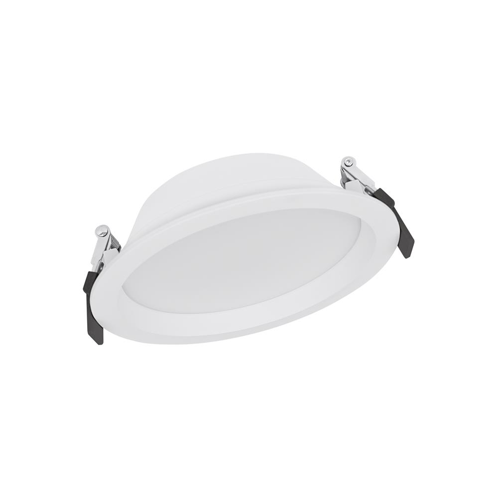 LEDVANCE ALU LED-Einbaustrahler, 14W, Konverter, 1LED, 4000K, 1260lm, Kunststoff, IP44 extrem breitstrahlend >80°, Ø160x52mm –