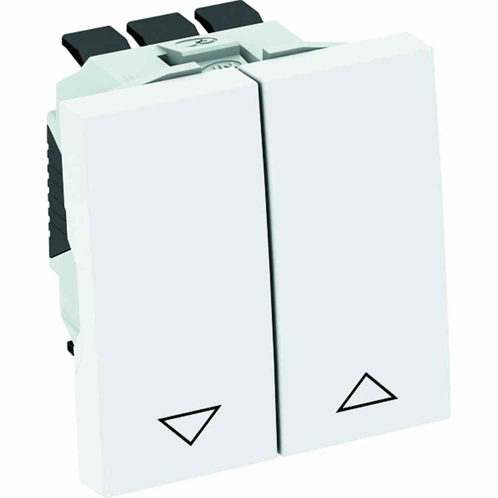 OBO BETTERMANN Jalousieschalter, Geräteeinbaukanal, reinweiß, IP20, Wippe, 1p, elektrische/mechanische Verriegelung – RS-BS RW1