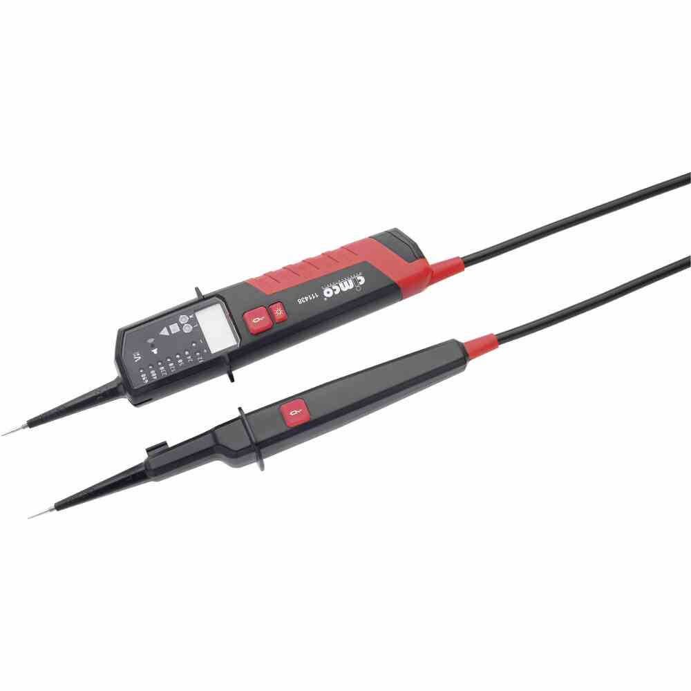 CIMCO Spannungsprüfer, 2-polig, CAT IV, 690V, LED/LCD, Drehfeldrichtungsanzeige, Einpolige Phasenanzeige, Last zuschaltbar – 111438