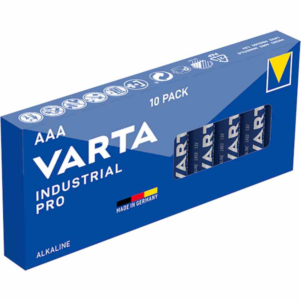 VARTA Micro Batterie (AAA/AM4), 1,5V, LR03, Alkali-Mangan, 1200mAh, Ø10,5x44,5mm, INDUSTRIAL