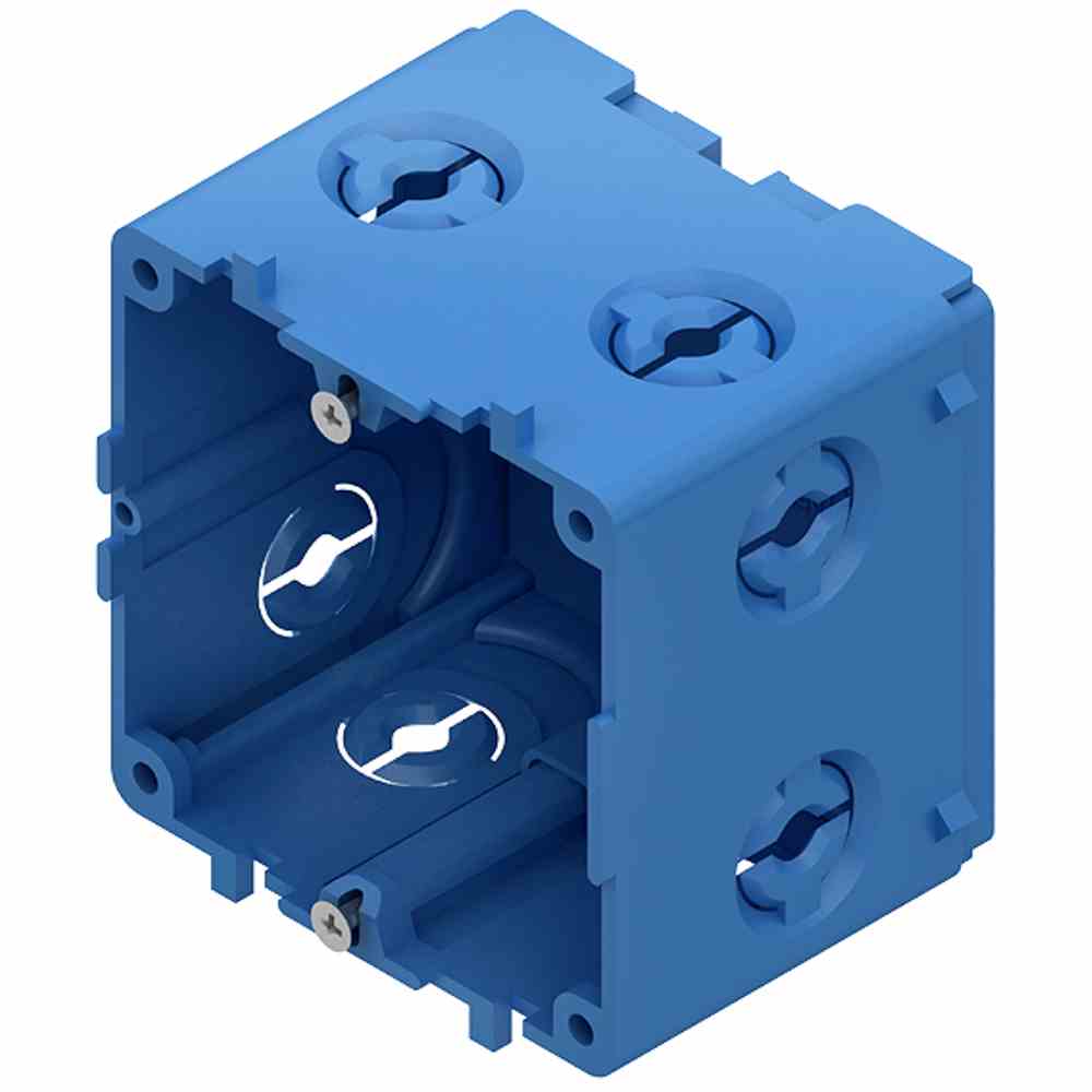 HKL Geräteeinbaudose, 71x71x61 mm, Kunststoff PA, Farbe blau HKL Geräteeinbaudose, 71x71x61 mm, Kunststoff PA, Farbe blau