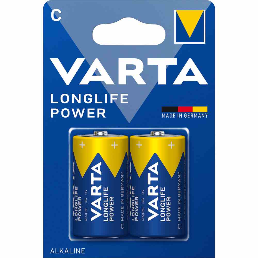 VARTA Batterie, Baby, C/AM2, 1,5V, LR14, Alkali-Mangan, 7800mAh, Ø26,2x50mm – LR14