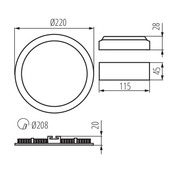 Kanlux ROUNDA V2LED18W-NW-SR