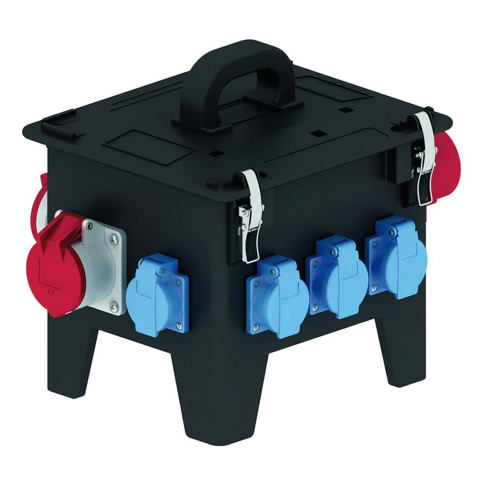 BALS CEE-Kombi, Gummi, schwarz, IP44, 2x16A5p400V, 1x32A5p400V, 4Steckd, D01, ohne FI-Schutzschalter – 5226 BALS CEE-Kombi, Gummi, schwarz, IP44, 2x16A5p400V, 1x32A5p400V, 4Steckd, D01, ohne FI-Schutzschalter – 5226