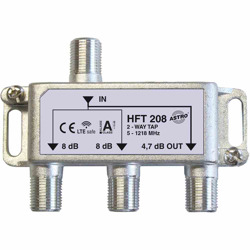 ASTRO Abzweiger, F-Connector, 2f, 1200MHz, 8,5dB3,5dB/Dg – HFT208