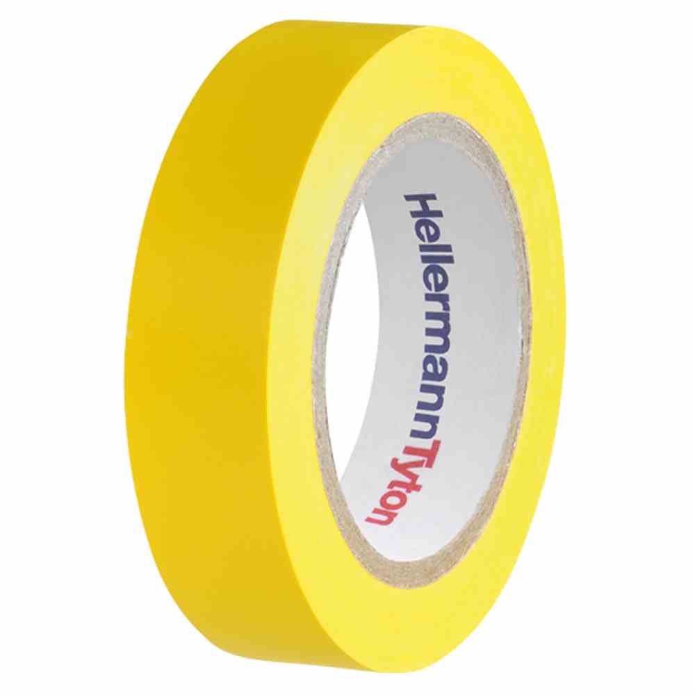 HELLERMANN TYTON Isolierband, Polyvinylchlorid (PVC), 15mm, 10m, gelb, -10-90°C, 0,15mm, Selbstverlöschend – HTAPE-FLEX15-15x10 PVC YE 10