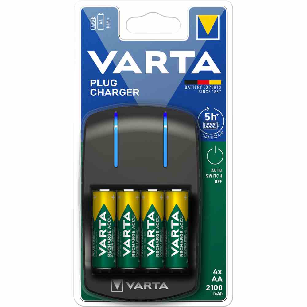 VARTA Akku-Batterie Ladegerät Plug Charger m. 4x56706 – 57647