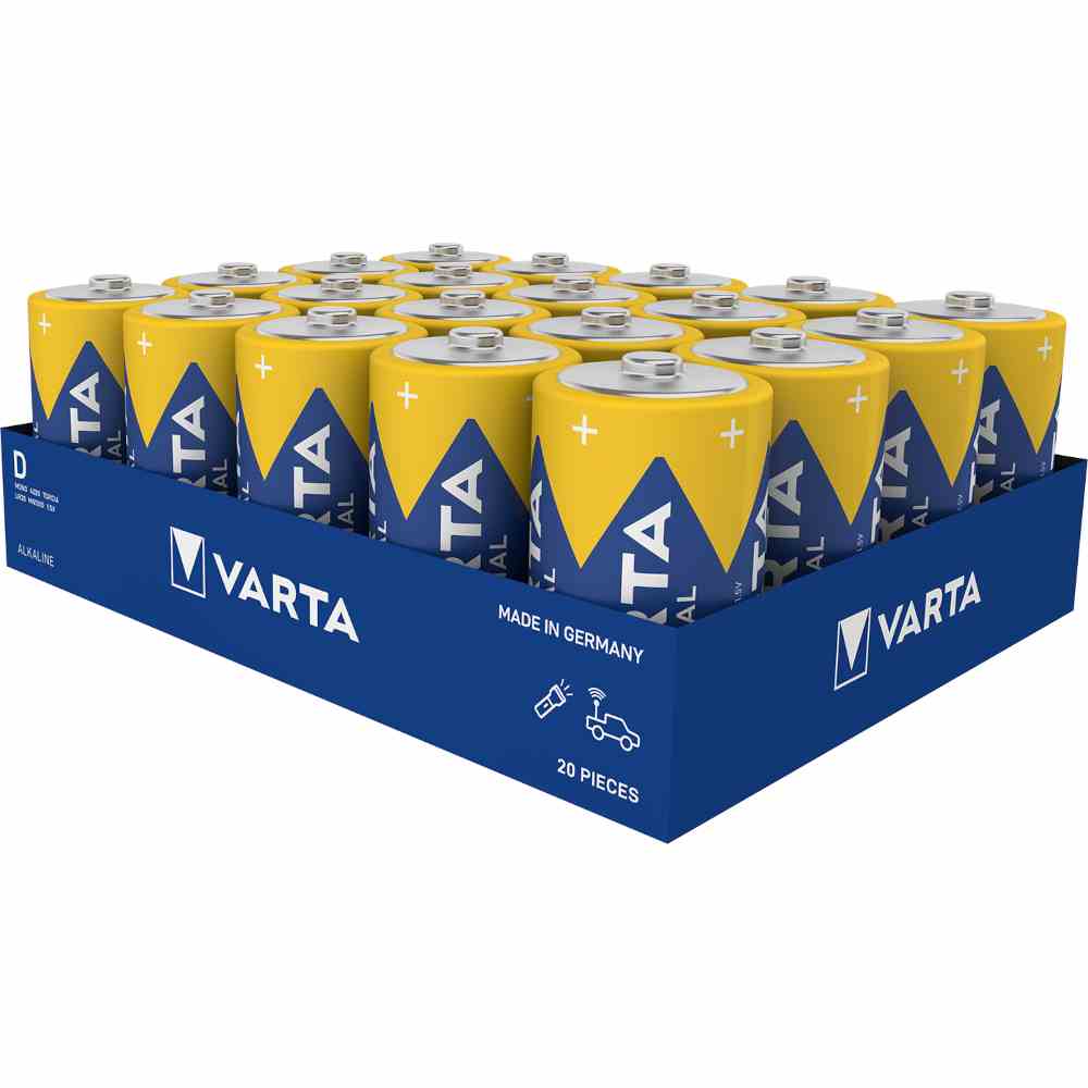 VARTA Mono Batterie, D/AM1, 1,5V, LR20, Alkali-Mangan, 16500mAh, Ø34,2x61,5mm