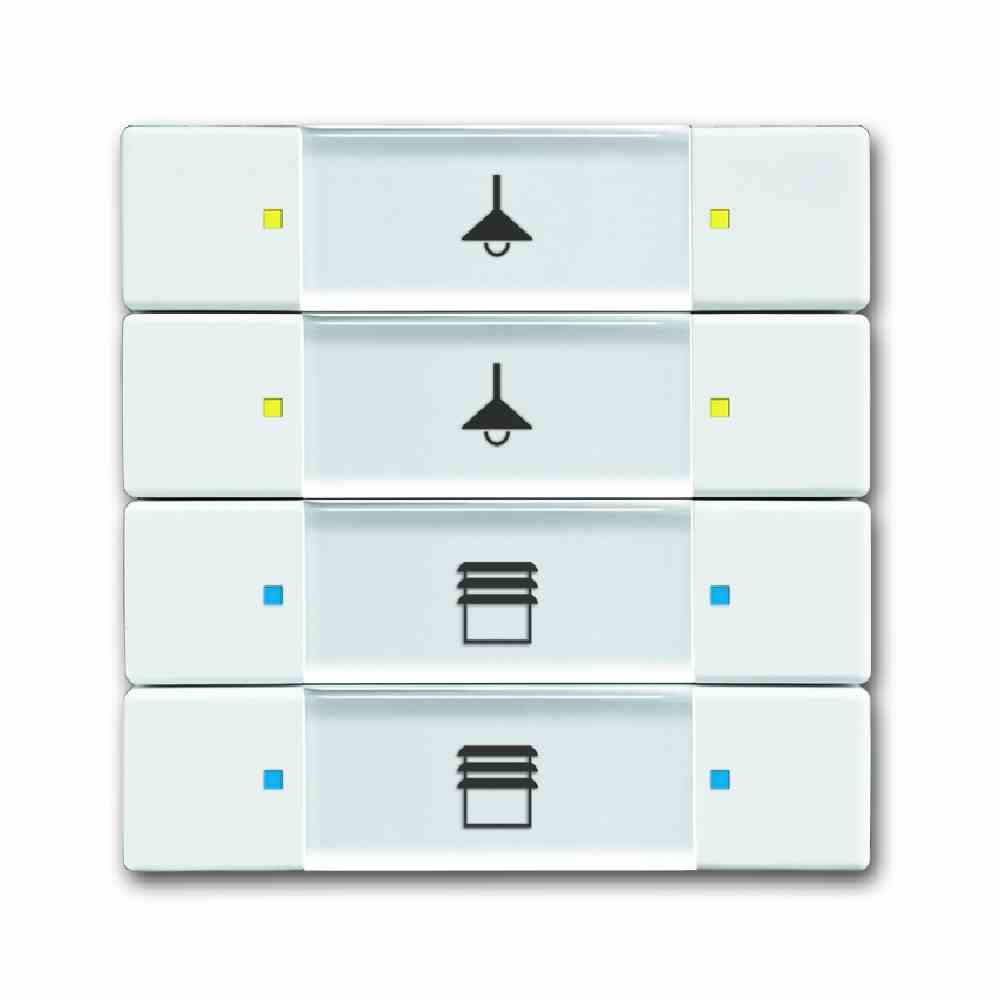 BUSCH-JAEGER Tastsensor, Bussystem KNX, Bussystem Powernet, Unterputz, studioweiß, glänzend, 8f, 8pkt, mit LED-Anzeige – 6127/02-84