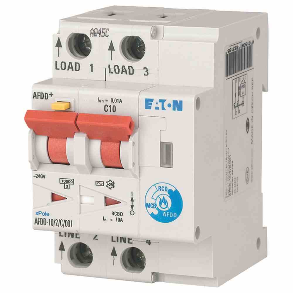 EATON Brandschutzschalter, 2p, 230V, B10A, 0,03A, A, 3TE – AFDD-10/2/B/003-A