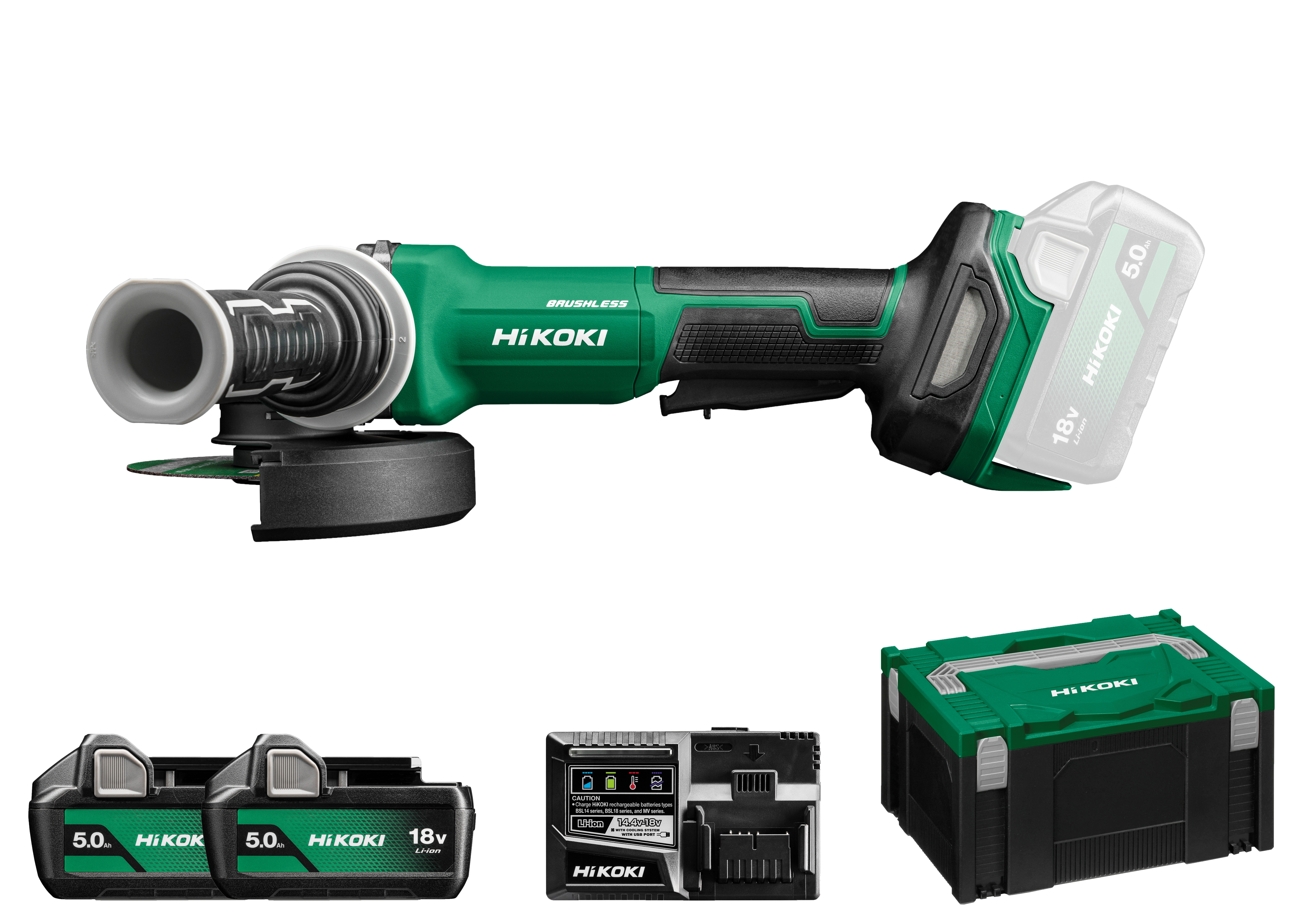 HiKOKI G1813DF(5.0) (HSC III) Akku Winkelschleifer 125mm 2,3 Kg Paddle-Schalter