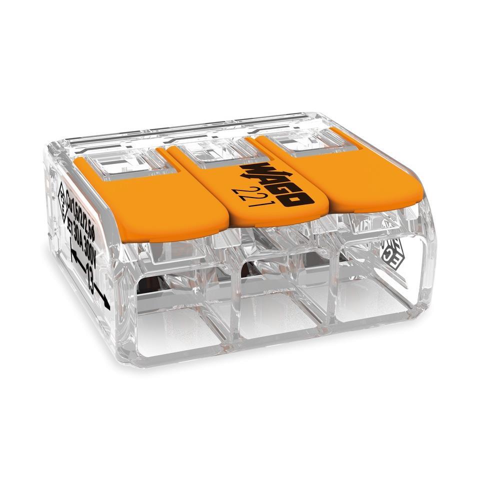 WAGO Verbindungsklemme 221-613 41A, 0,5-6qmm, mit Betätigungshebeln, geeignet für Massivleiter, geeignet für flexible Leiter, geeignet für mehrdrahtige Leiter