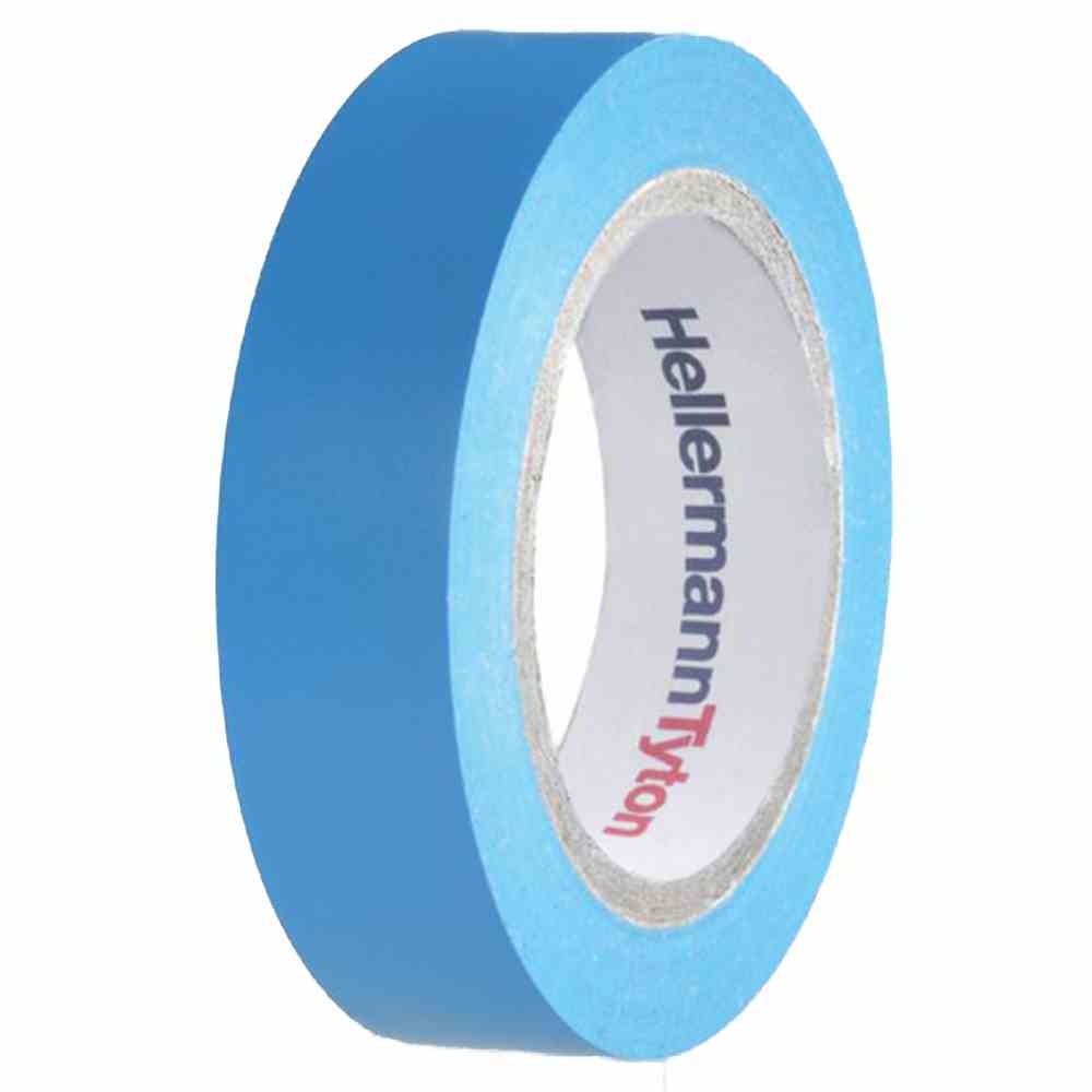 HELLERMANN TYTON Isolierband, PVC, 15mm, 10m, blau, UV-beständig, 105°C, 0,15mm, Selbstverlöschend