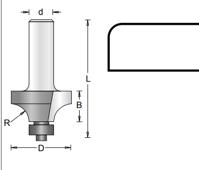 HiKOKI HM Abrundfräs. 8mm m. Kugel.19,1x49x3,2