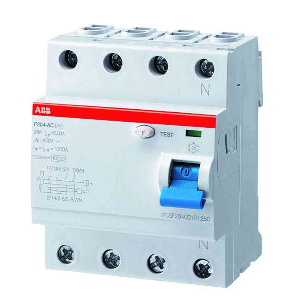 ABB FI-Schutzschalter, A, 4p, 400V, 63A, 0,3A, selektiver-Typ, 4TE, DIN-Schiene(REG), 10kA, 0,25kA/stoß – F204AS-63/0,3