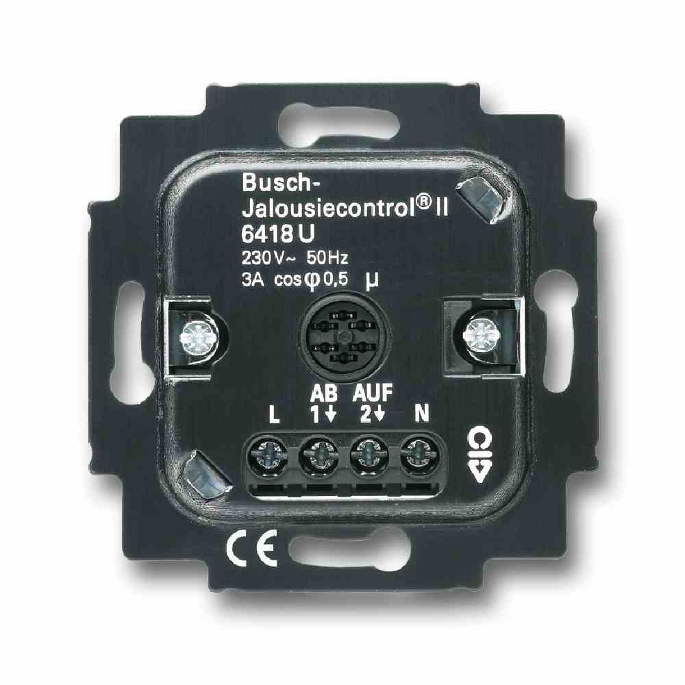 BUSCH-JAEGER Jalousiesteuerung, Unterputz, schwarz, glänzend, 690W – 6418 U