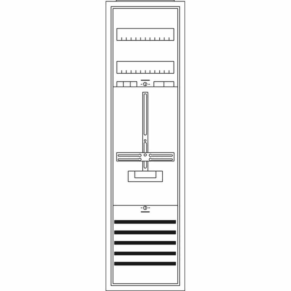 STRIEBEL & JOHN Komplettschrank, Aufputz/teilversenkt, 1Z, 1-stöckig, 1Feld, IP31, mit Sammelschiene 5p, 1100x300x215mm