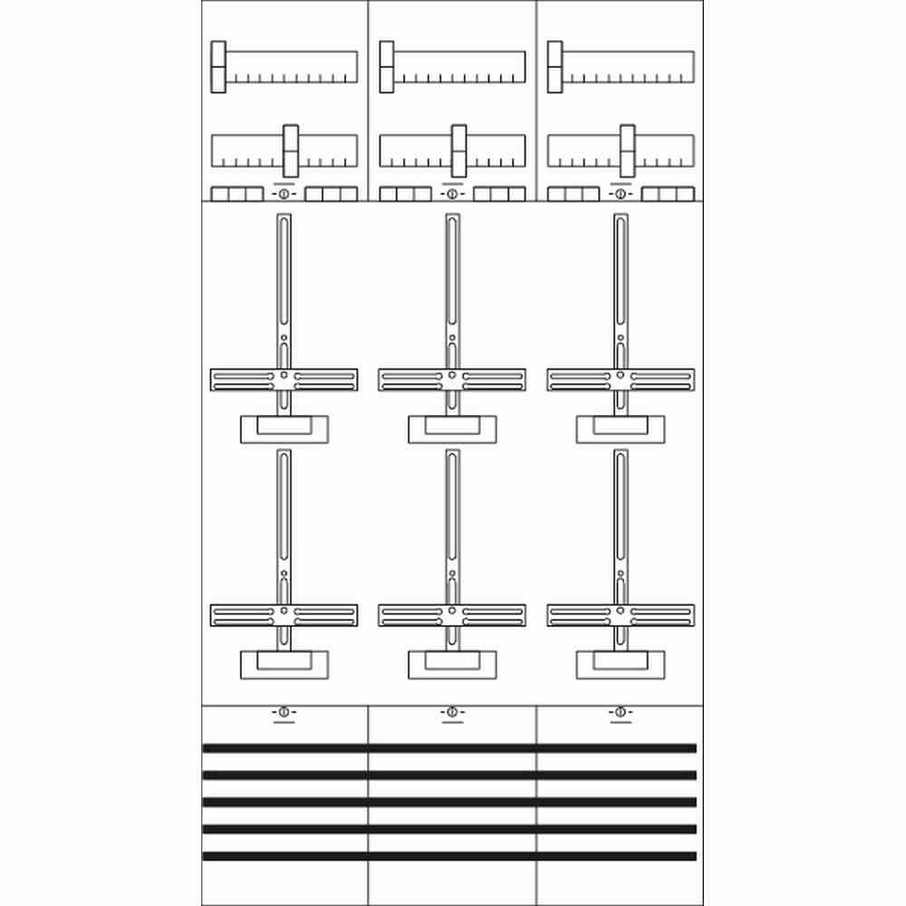 STRIEBEL & JOHN Komplettfeld, 6Z, 2-stöckig, mit Verdrahtung, 6V, 1350x750mm, mit Sammelschiene 5p, 300mm