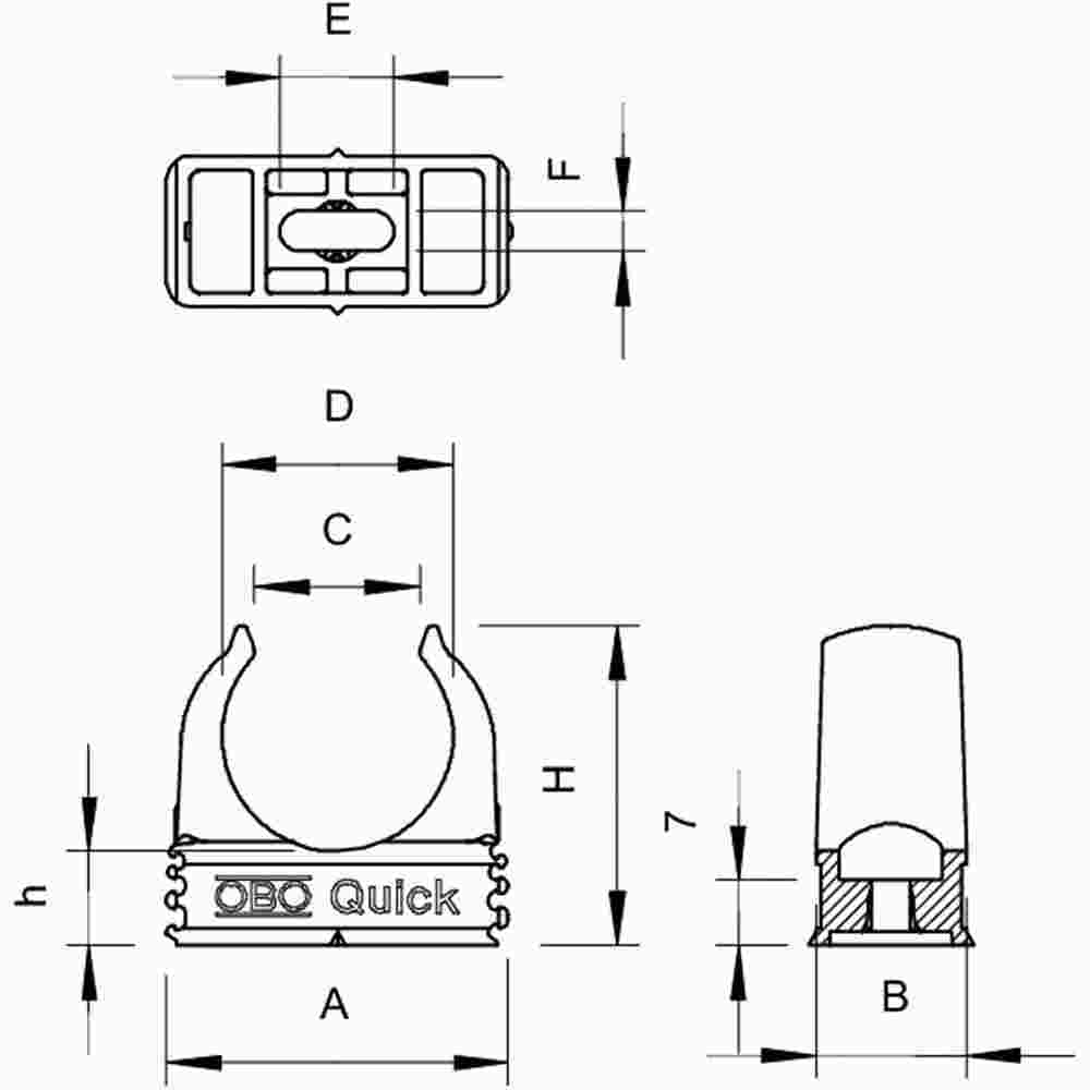 OBO BETTERMANN Quick-Schelle M50, PP, lichtgrau RAL 7035 2955