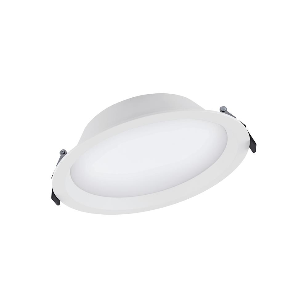 LEDVANCE ALU LED-Einbaustrahler, 25W, Konverter, 1LED, 3000K, 2250lm, Kunststoff, IP44 extrem breitstrahlend >80°, Ø215x61mm –