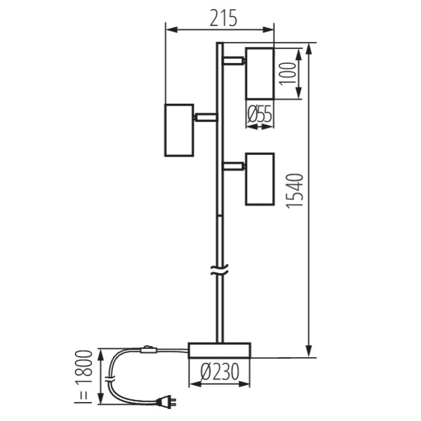 Kanlux EVALO FL 3xGU10 W-SR