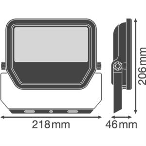 LEDVANCE Floodlight LED-Anbaustrahler, 50W, Konverter, 1LED, 4000K, 6000lm, Aluminium, IP65, extrem breitstrahlend >80° –