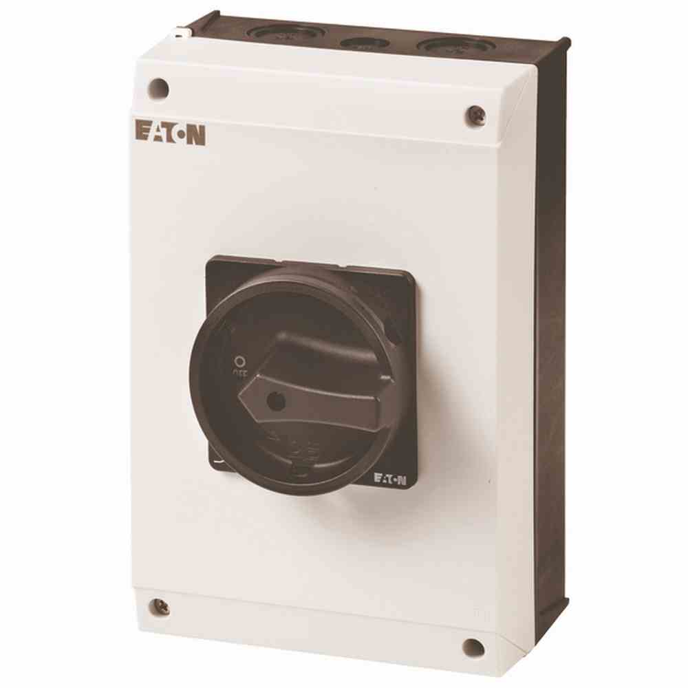 EATON T5B-3-8342/I4/SVB-SW Hauptschalter, 6-polig, 63 A, NOT-HALT-Funktion, 90 °, abschließbar in 0-Stellung, Aufbau – T5B-3-8342/I4/SVB-SW