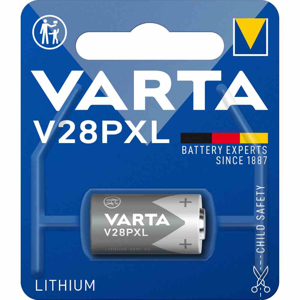 VARTA V28PXL Batterie, J/7K67, 6V, Lithium, 170mAh, ELECTRONICS, VE = 1er Blister – V28PXL