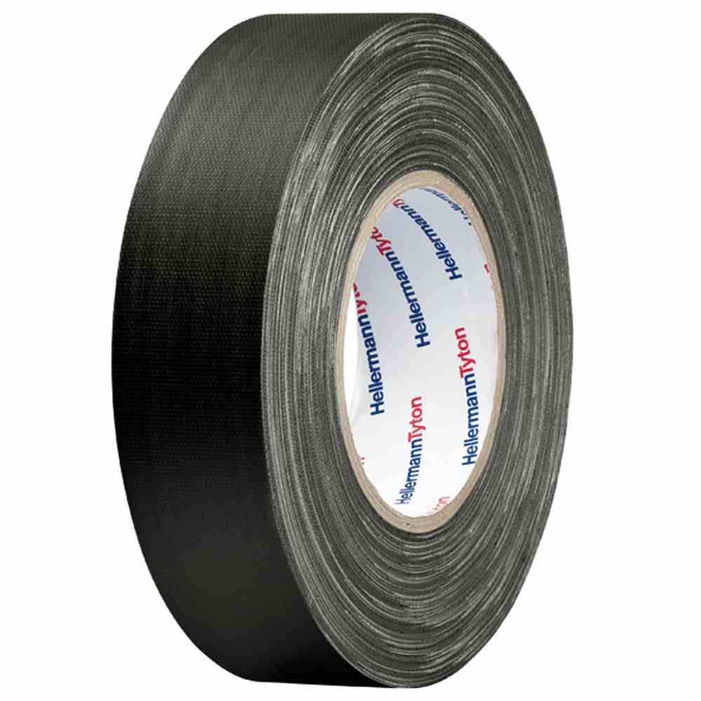 HELLERMANN TYTON Gewebeband, 19mm, 50m, schwarz, 60°C, 0,31mm – HTAPE-TEX-19x50 CO BK 50