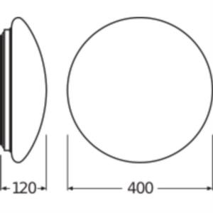 LEDVANCE LED-Anbauleuchte, 24W, 3000K, 1920lm, weiß, matt, Konverter, IP44, Ø400mm, Kunststoff opal – SF CIRC 400 V 24W 830 IP44         LEDV