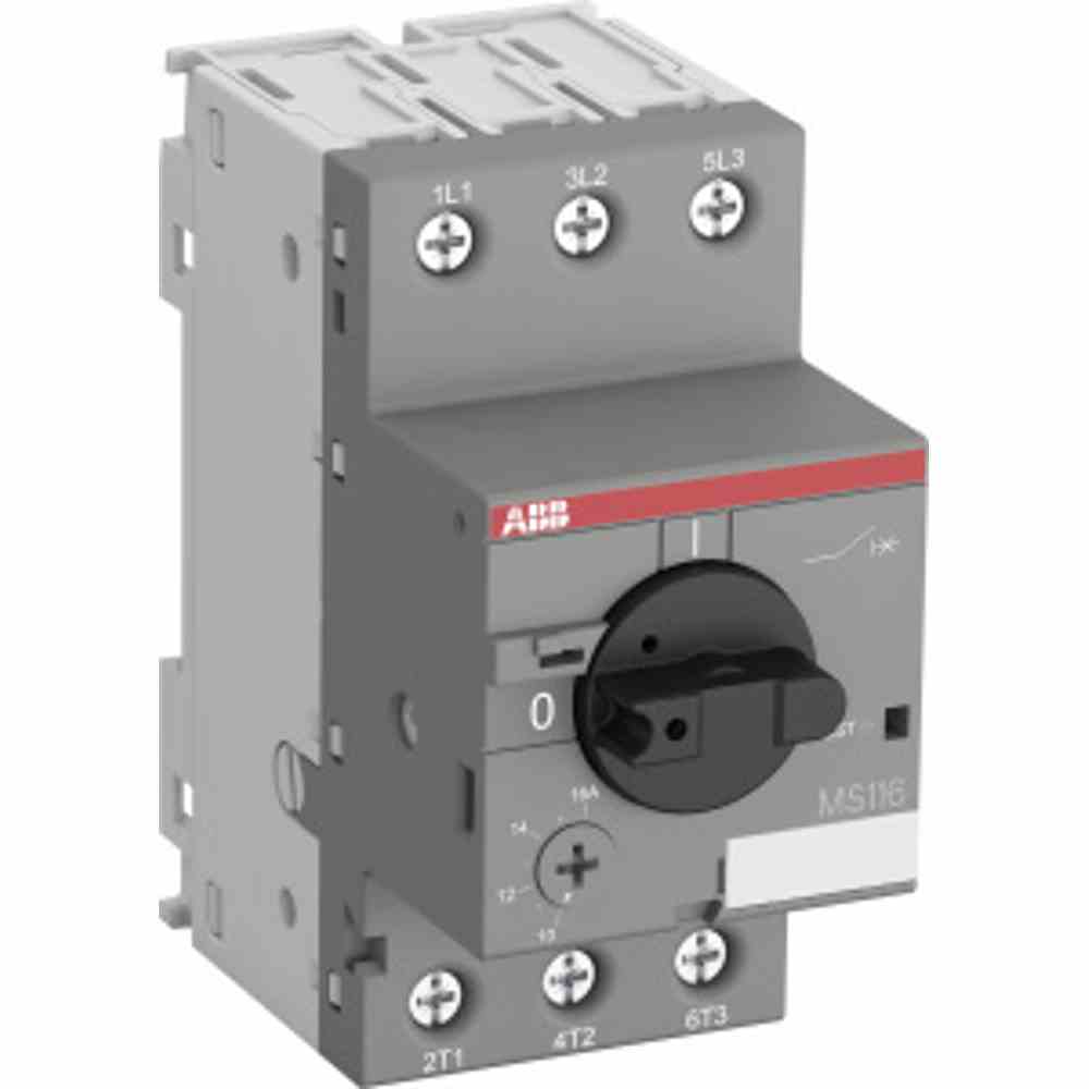 ABB Motorschutzschalter, 3p, 1,6-2,5A, 2,5A/Iu, 380-400V, Komplettgerät im Gehäuse, IP20, thermomagnetisch – MS116-2.5