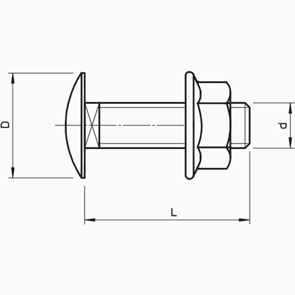 OBO BETTERMANN Flachrundschraube mit Kombimutter M6x12, St, F 12510/12, Inhalt: 100 Stück