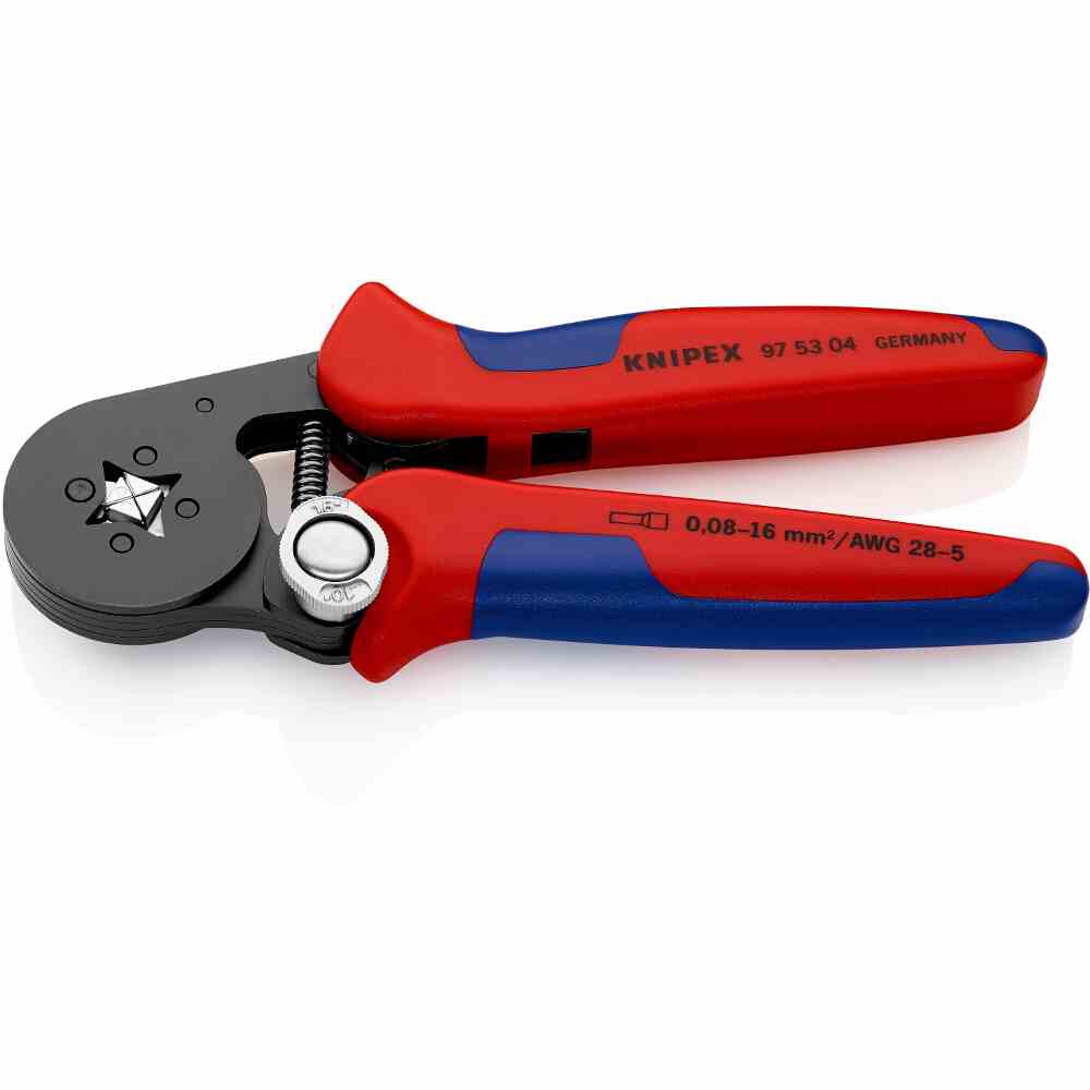 KNIPEX Presszange, mechanisch, Aderendhülsen, 0,08-16mm², AWG28-5, Vierkantpressung, mit automatischem Rücklauf