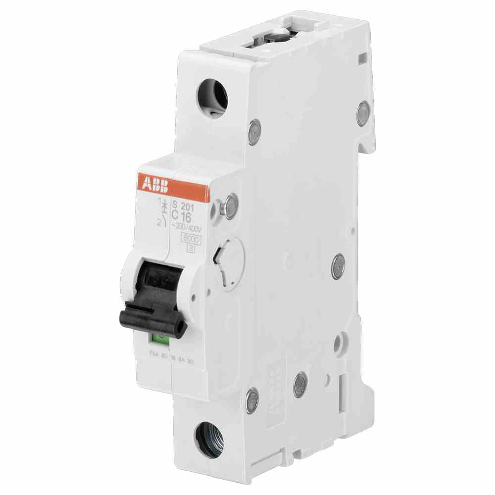 ABB Leitungsschutzschalter, AC, C, 16A, 1p, 230V, 6kA, 1TE, 50Hz, Zusatzeinrichtungen möglich, IP20