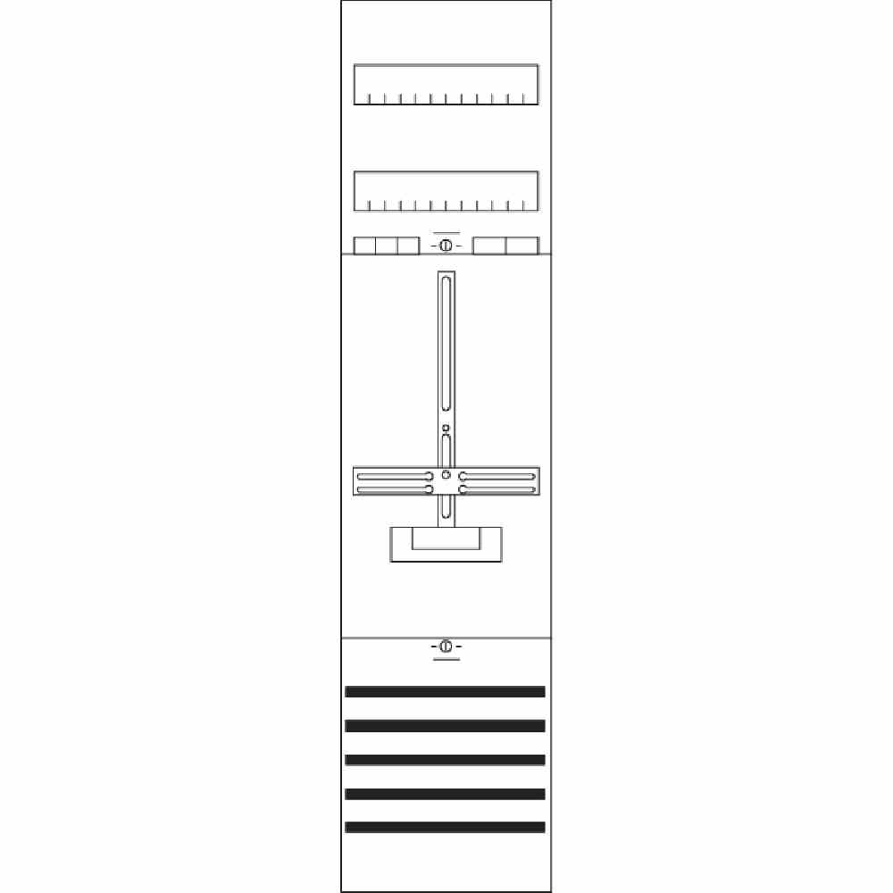 STRIEBEL & JOHN Komplettfeld, 1Z, 1-stöckig, mit Verdrahtung, 2V, 1050x250mm, mit Sammelschiene 5p, 300mm