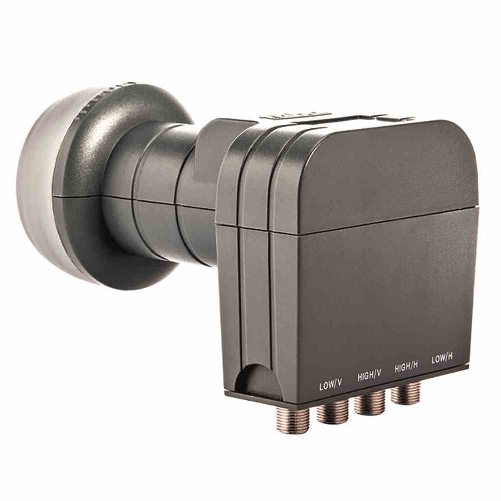 FUBA FUBA DEK407, Quattro LNB für Multiswitch, optimale Mobilfunkabschirmung mit integriertem Wetterschutzgehäuse,40mm Feed,Universal