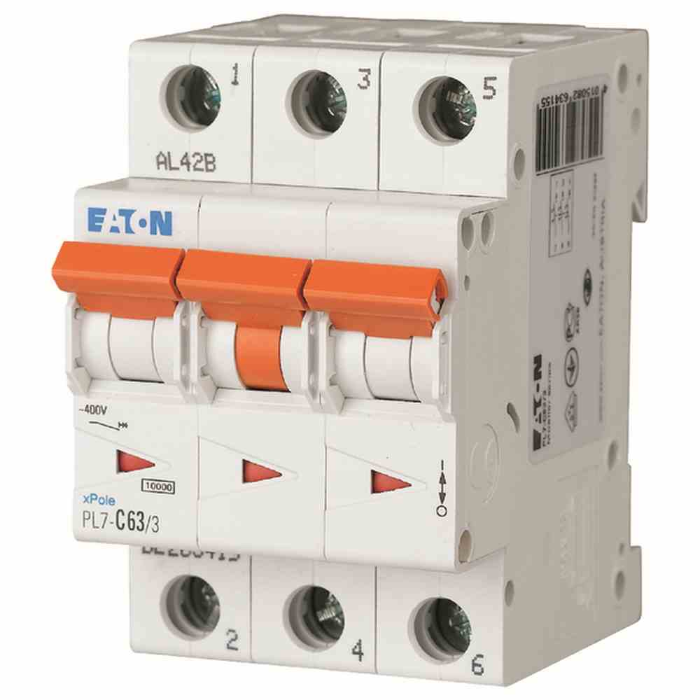 EATON PXL-C63/3 LS-Schalter, 63A, 3p, C-Char – PXL-C63/3
