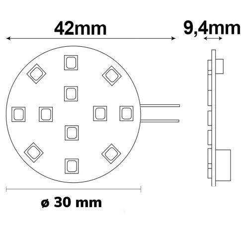 ISOLED G4 LED AC DC 2W warmweiß 220 Lumen 120° 3000K