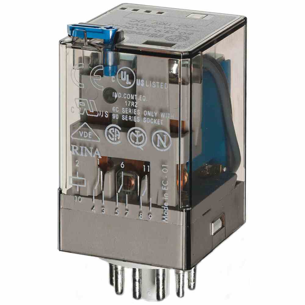 FINDER Relais, 3 Wechsler 10 A, Spule 24 V DC mit Steckanschlüssen – 601390240040