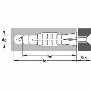 Tox Allzweckdübel TRIKA 8/51 Universaldübel, Ø8x51mm, Kunststoff  Polyethylen (PE), 60mm, Ø5-6mm, mit Rand, geeignet für Gasbeton Tox Allzweckdübel TRIKA 8/51 Universaldübel, Ø8x51mm, Kunststoff  Polyethylen (PE), 60mm, Ø5-6mm, mit Rand, geeignet für Gasbeton