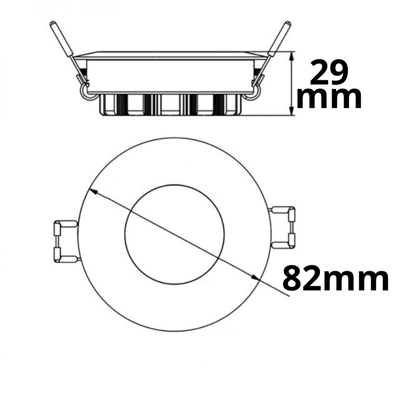 LED Einbaustrahler PC68 IP44, brushed, 5W, 38°, warmweiß, 3 Stufen dimmbar, korrosionsbeständig