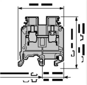 ENTRELEC Reihenklemme, 0,5-4mm², 1Etage, 2kl, grau, 30A, Hut-/G-Schiene – M4/6