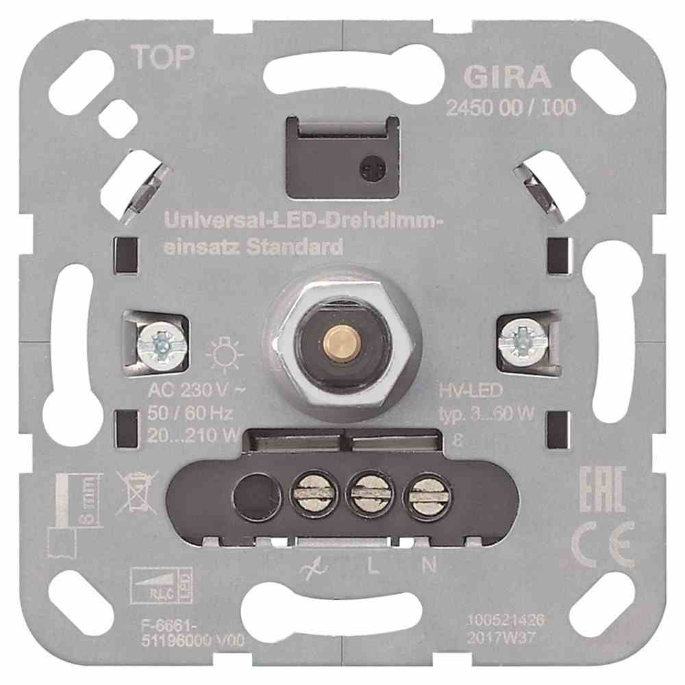 Gira S3000 Uni-LED-Drehdimmeins. Standard Einsatz