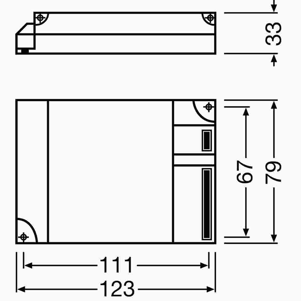 OSRAM QTP-D/E 2X10...13 Vorschaltgerät, 2x10-13W, elektronisch, TC-DEL, TC-TEL, Multiwatt-Ausführung, ohne Dimmung, 123x79mm