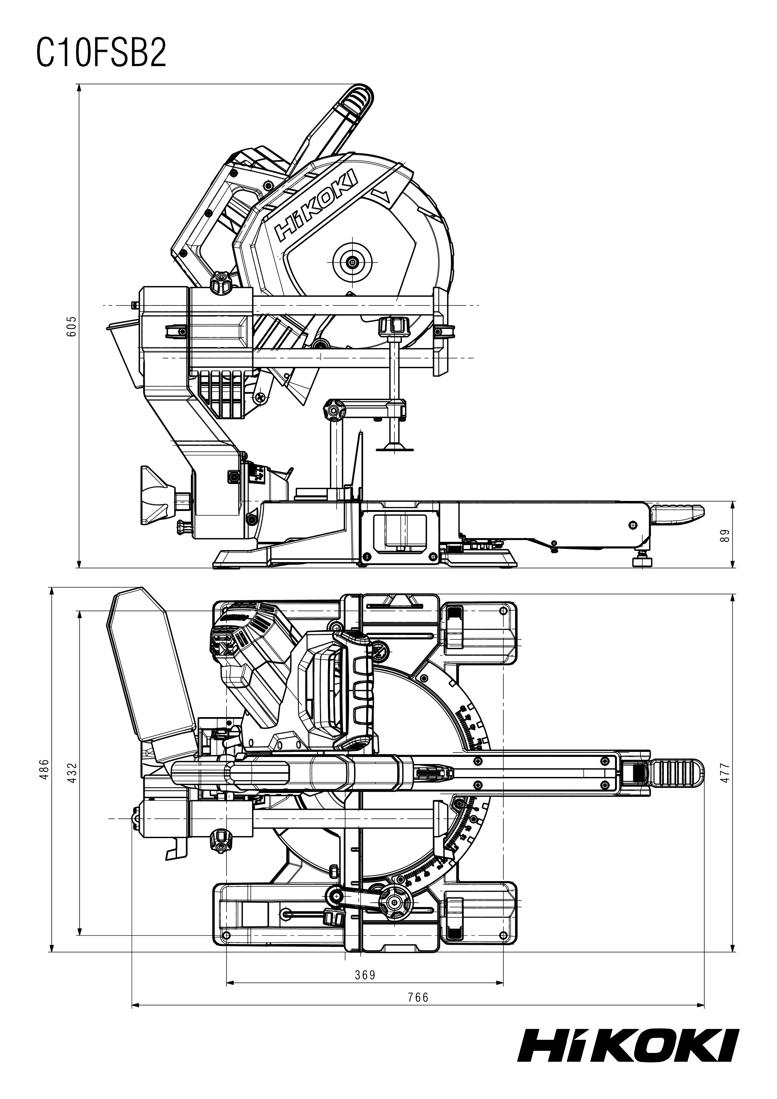 HIKOKI Kappsäge C10FSB2 230 Volt 254 mm Blattdurchmesser 4500 U/ Min  19 Kg