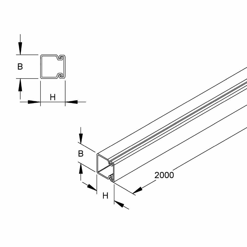 HKL HKL-Elektroinstallationskanal, mit Bodenlochung, 18x30x2000 mm, Kunststoff PVC-hart, RAL8014, sepiabraun