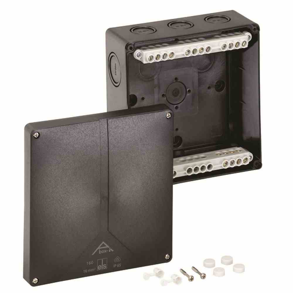 SPELSBERG Abox-i 160-16²/sw Abzweigkasten, IP65, 16mm², 180x180x91mm, schwarz, Klemme, Kunststoff, Wand-/Deckenmontage, halogenfrei – Abox-i 160-16²/sw SPELSBERG Abox-i 160-16²/sw Abzweigkasten, IP65, 16mm², 180x180x91mm, schwarz, Klemme, Kunststoff, Wand-/Deckenmontage, halogenfrei – Abox-i 160-16²/sw