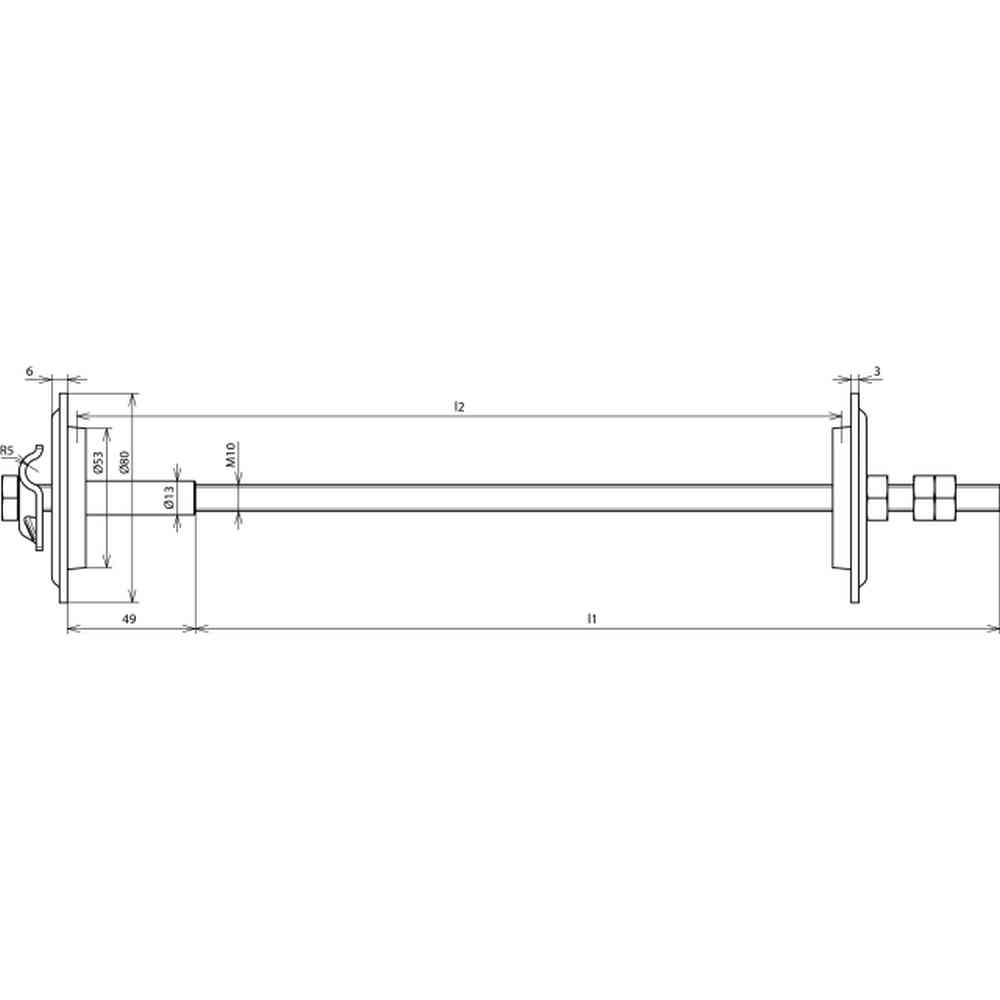 DEHN Erder- und Wanddurchführung rostfreier Stahl, Durchführungslänge 300-500 mm – EWD MVK8.10 M10 L300 500 V4A