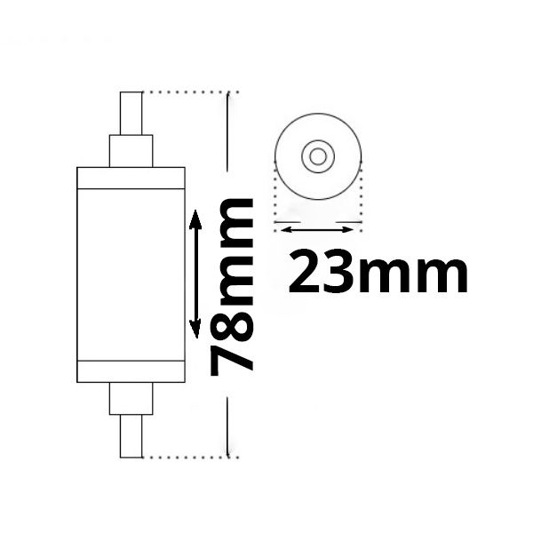 R7s LED Stab SLIM, 6W, L: 78mm, warmweiß, dimmbar