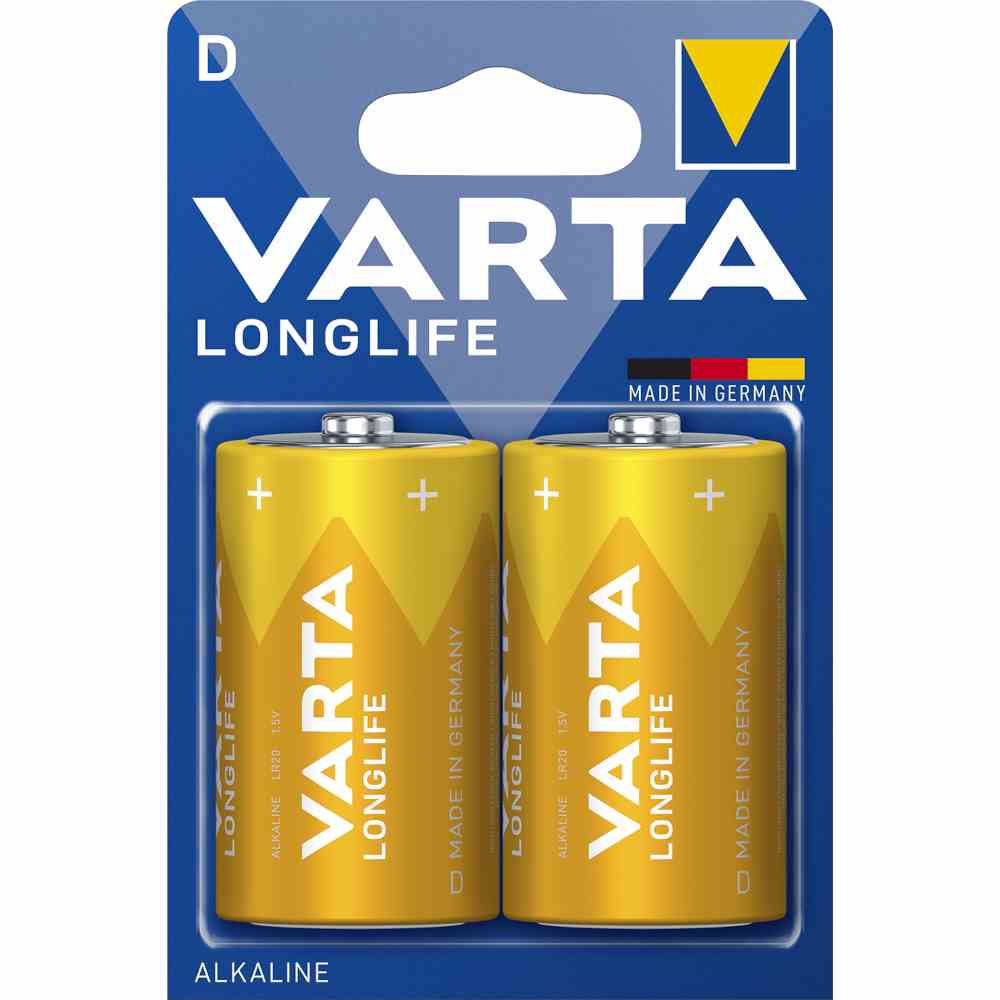 VARTA Batterie, Mono, D/AM1, 1,5V, LR20, Alkali-Mangan, 16000mAh, Ø34,2x61,5mm – LR20